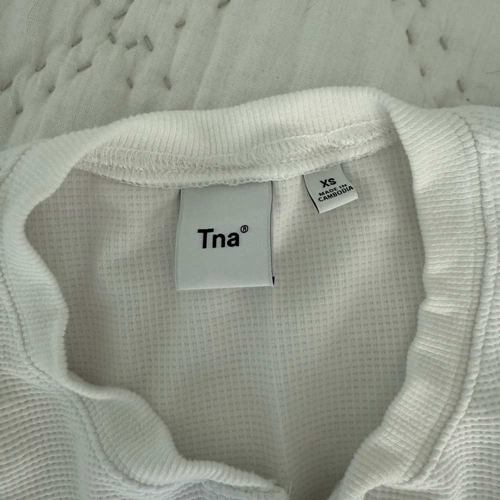 TNA Ivory Ribbed Button-Up Top - Picture 2 of 5